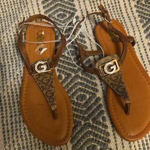 Stylish Brown Sandals with Gold Accent